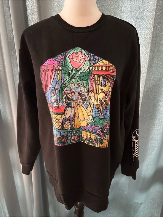 Disney Tops - Disney Princess Beauty & The Beast Belle Stained Glass Sweatshirt Black M